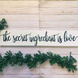 The Secret Ingredient Is Love Sign, Kitchen Decor, Home Farmhouse Wall Decor - thumbnail 2