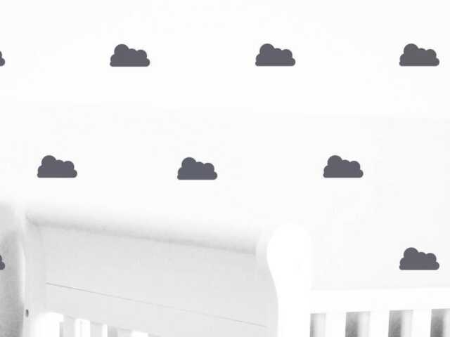Clouds Gray Wall Decals Decor Stickers Nursery Baby Sky Pattern Modern & Scandinavian - image 1