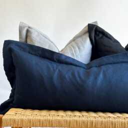 Neutral Boho Pillow Cover Set Textured Linen, Handmade - thumbnail 2