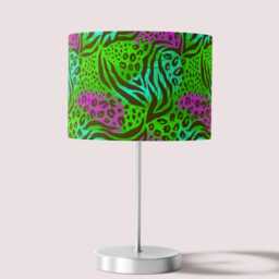 Tropical Leaves Animal Print Green Lamp Shade 25cm 30cm 35cm 40cm 45cm Botanical Exotic Palms Drum Lampshade Table Ceiling Pendant - thumbnail 2