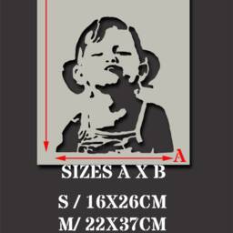 Banksy Girl Smile Stencil Reusable Graffiti Wall Art - thumbnail 2