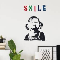 Banksy Girl Smile Stencil Reusable Graffiti Wall Art - thumbnail 3