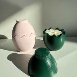 Egg Holder Candle - Easter Egg Decoration Gift Concrete Candles Cement Holders Table Decor - thumbnail 2