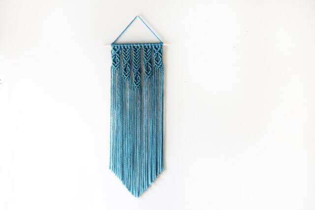Blue Colored Handmade Macrame Wall Hanging - image 1