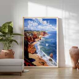 Algarve Coast Poster Portugal Beach Scenic Print - thumbnail 2