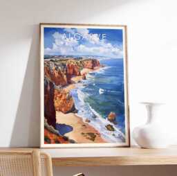 Algarve Coast Poster Portugal Beach Scenic Print - thumbnail 1