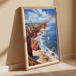 Algarve Coast Poster Portugal Beach Scenic Print - thumbnail 3