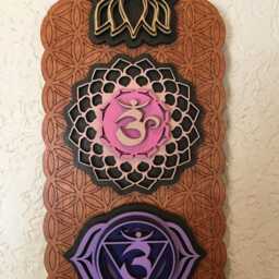 Chakra Wall Art, Flower Of Life, Wooden Hanging, Decoration, Decor, Kundalini Yoga - thumbnail 2