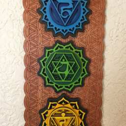Chakra Wall Art, Flower Of Life, Wooden Hanging, Decoration, Decor, Kundalini Yoga - thumbnail 3