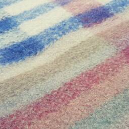 Traditional Ethnic Nepali Radhi Rug - Handmade Boiled Wool - Large, Blue Check - thumbnail 3