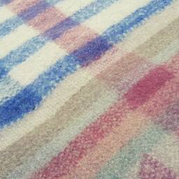 Traditional Ethnic Nepali Radhi Rug - Handmade Boiled Wool - Large, Blue Check - thumbnail 2