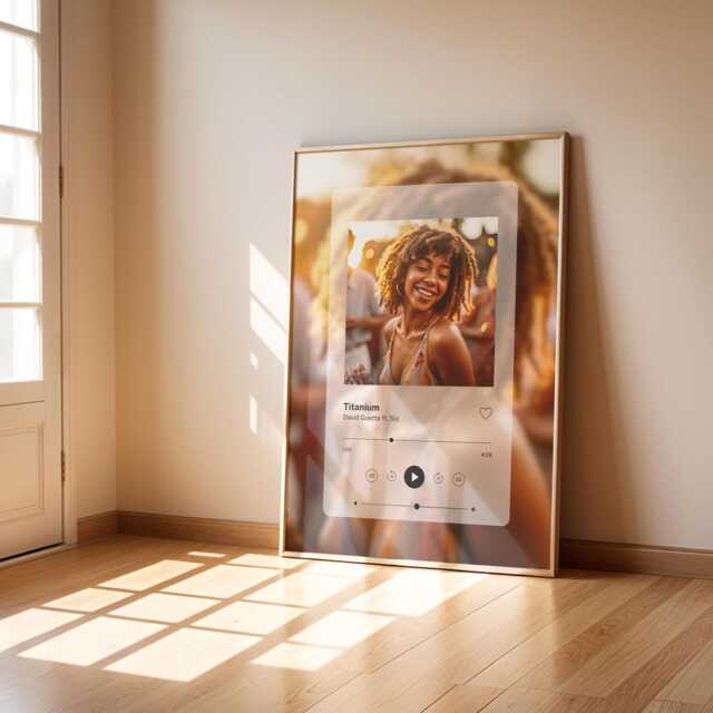 Custom Song Print - Personalised Music Photo Plaque, Birthday Gift - image 1