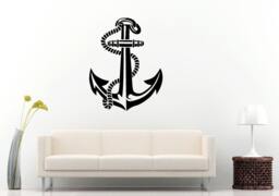 Anchor Sea Ocean Water Navy Naval Nautical Line Rope Wall Decal Vinyl Sticker Mural Room Decor L1178 - thumbnail 1