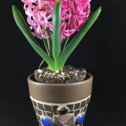Ceramic Tile Mosaic Plant Pot Flower Planter For Window Sill, Desk - Small Size - thumbnail 2