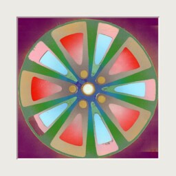 Power Wheel 5 Urban Mandala Wall Painting Inspired By Los Angeles. Bright Joyful Harmonious Abstract Decor. Geometric Cyclic Healing Visual - thumbnail 2
