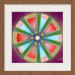 Power Wheel 5 Urban Mandala Wall Painting Inspired By Los Angeles. Bright Joyful Harmonious Abstract Decor. Geometric Cyclic Healing Visual - thumbnail 1