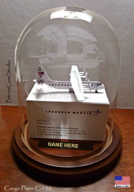 Handmade C-130 Cargo Plane Business Card Sculpture Pilot Gift - image 1