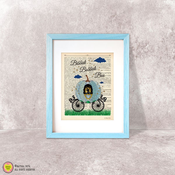 Cinderella Carriage Print Bibbidi Bobbidi Boo Nursery Art - image 1