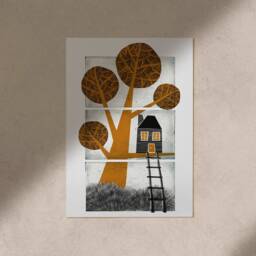 Black & Orange Treehouse Wall Art Digital Print - Digital File - thumbnail 4