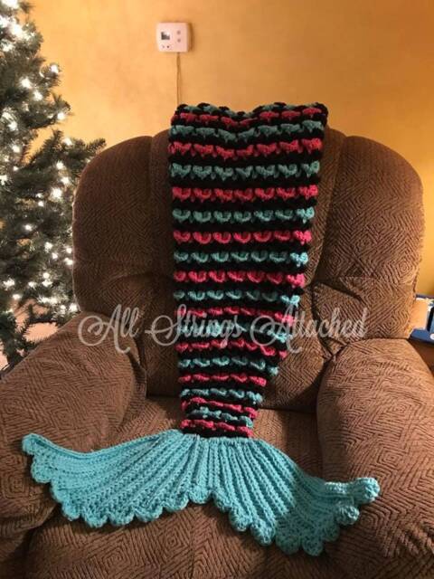 Crochet Mermaid Tail Blanket Pattern, Digital Download, Instant Toddler, Child, Teen/Small Adult, Adult - image 1