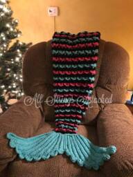 Crochet Mermaid Tail Blanket Pattern, Digital Download, Instant Toddler, Child, Teen/Small Adult, Adult - thumbnail 1