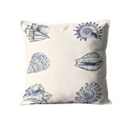 Harlequin, Kabibi, Indigo Blue & White, Coastal Linen Viscose Mix Cushion Cover, Seaside Throw Pillow Home Decor - thumbnail 1