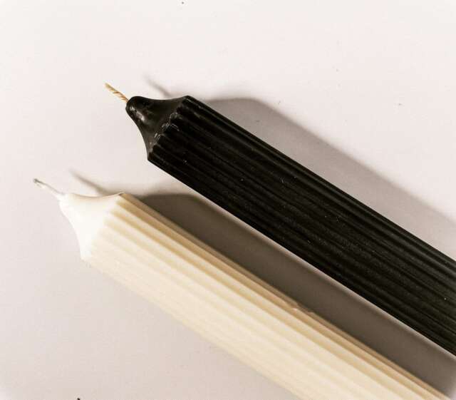 Ribbed Soy Pillar Candle - Pack Of 2 Scented Colorful Candles - image 1