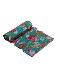 Beautiful Indian Handmade New Floral Print Kantha Quilt Bedspread, Coverlet Size-Multi - thumbnail 2