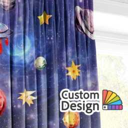 Kids Space Galaxy Planet Blackout Curtains Outer Stars Astronaut Eyelet Thermal Drapes Nursery Bedroom Playroom Fun Educational Decor - thumbnail 3