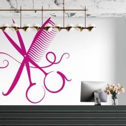 Hair Salon Wall Decal Scissors & Comb Vinyl Sticker 2849 - thumbnail 3