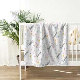 Personalized Wildflower Baby Blanket, Custom Name Swaddle - thumbnail 3