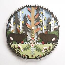 Bear Print - Art Wildlife Bears Illustration Animal Collage Lovers Woodland Folk Fathers Day Gift - thumbnail 2