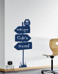 Custom Nursery Wall Decal Adventure Sign With Owl