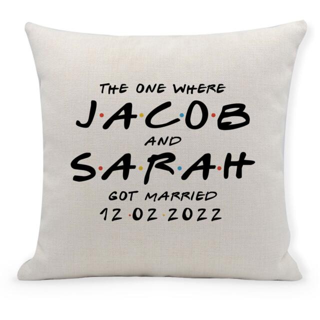 Personalised Friends Wedding Cushion Cover Central Perk Style - image 1