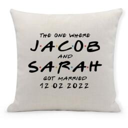 Personalised Friends Wedding Cushion Cover Central Perk Style - thumbnail 1