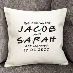 Personalised Friends Wedding Cushion Cover Central Perk Style - thumbnail 2