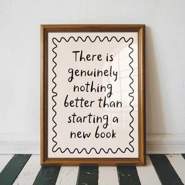 Nothing Better Than A New Book Print - Reading Wall Art, Club Print, Art Decor, Cute Gift For Lovers - image 1