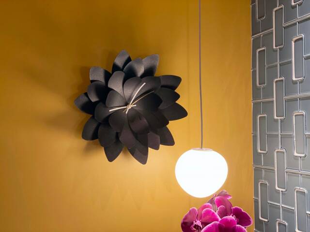 Lotus Flower Wall Clock, Modern Metal Art, Silent Movement - image 1