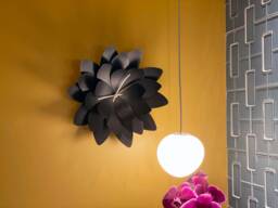 Lotus Flower Wall Clock, Modern Metal Art, Silent Movement - thumbnail 1