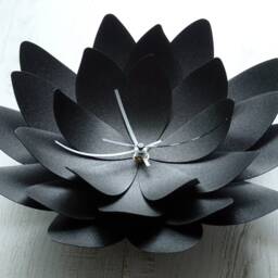 Lotus Flower Wall Clock, Modern Metal Art, Silent Movement - thumbnail 3