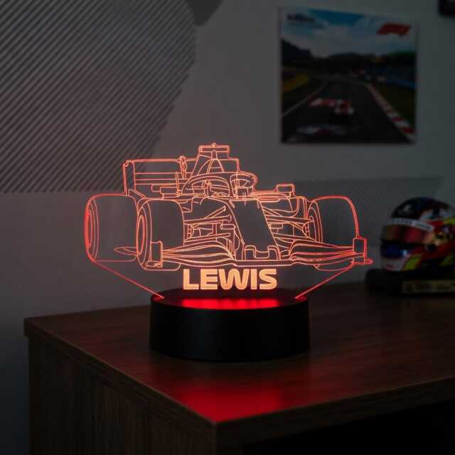 Personalised F1 Night Light Led Formula 1 Car Light Stand - image 1