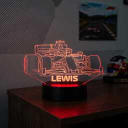 Personalised F1 Night Light Led Formula 1 Car Light Stand