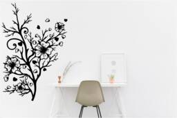 Floral Branch Vinyl Wall Art, Decal, Sticker, Transfer, Mural, Decor, Rent Friendly, Interior, Exterior, Full Removable, - 0945 - thumbnail 1
