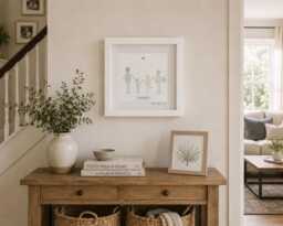 Cornish Sea Glass Family Wall Art Framed Personalised Pebble Picture Handmade in Cornwall - thumbnail 1