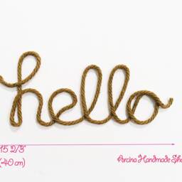 Rope Hello Wall Sign Rustic Welcome Decor - thumbnail 2