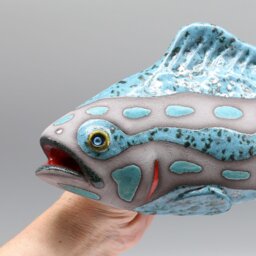 Handmade Ceramic Fish Wall Sculpture Glazed Clay Art Decor, Made To Order - thumbnail 3