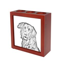 Hovawart - Wooden Stand For Candles/Pens With The Image Of A Dog New Collection - thumbnail 1