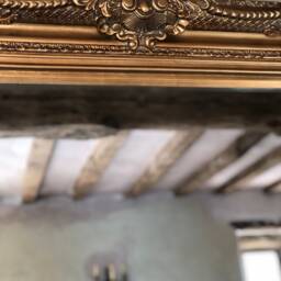 statement Antique Gold Large Swept Gilt Ornate French Over Mantle Full Length Leaner Dress Wall Mirror 6 Ft X 3 - thumbnail 4