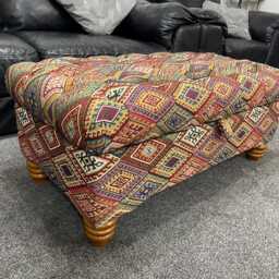 Handmade Chesterfield Tapestry Ottoman Upholstered Storage Bench, Living Room Decor - thumbnail 3