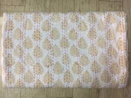 Floral Print, Handmade Indian Kantha Quilt, Kantha Bedspread, Blanket Coverlet, Queen Size Quilt, Cotton Bohemian Kantha Block - thumbnail 1